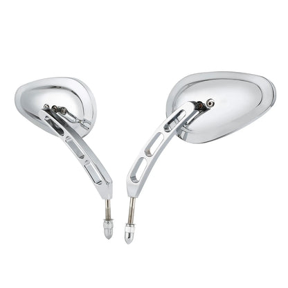 8mm Chrome Rearview Mirrors for Harley Touring Sportster 883 1200 Dyna