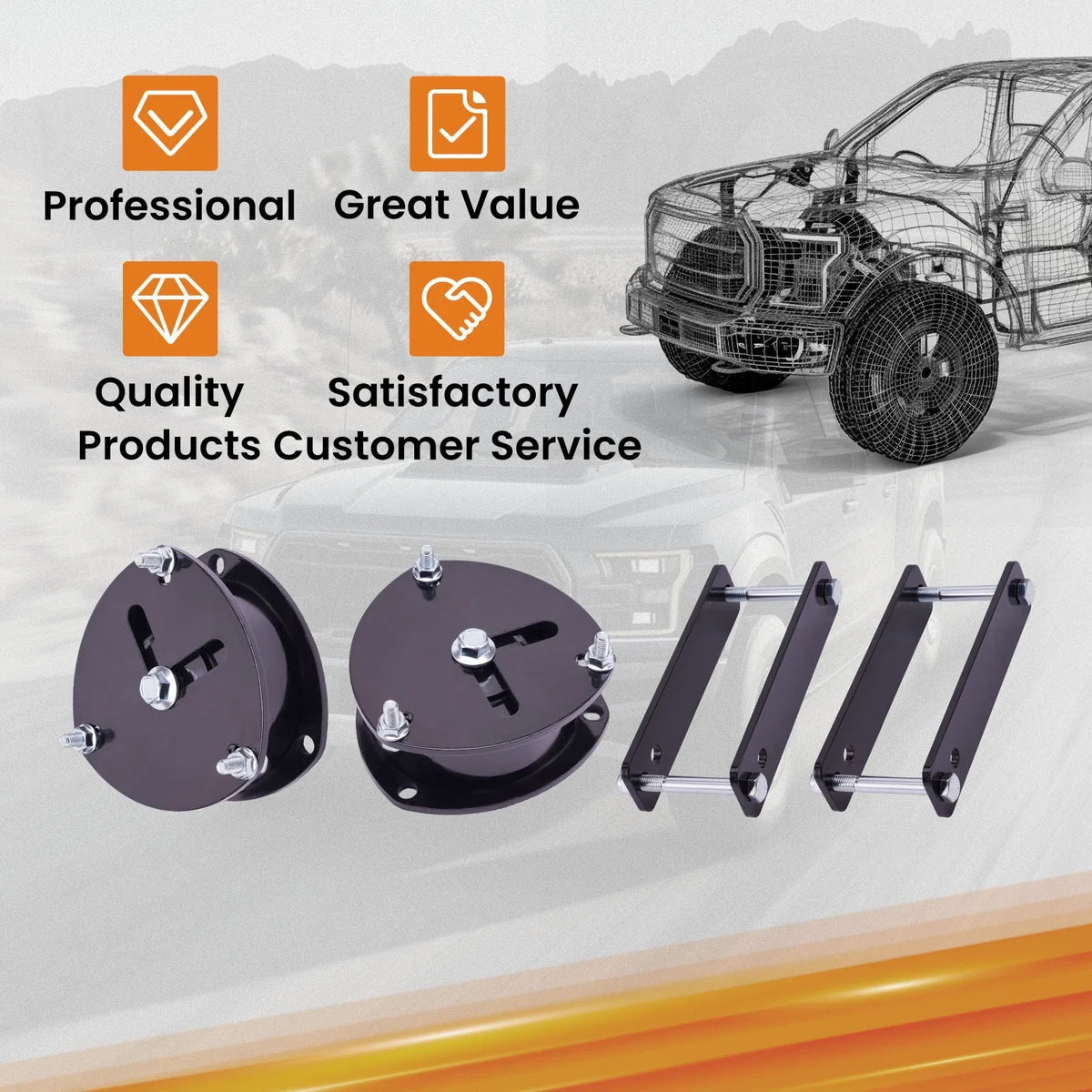 2in Lift Kit Spacers + Shackles for Honda Acty HA4 (1990–1998)