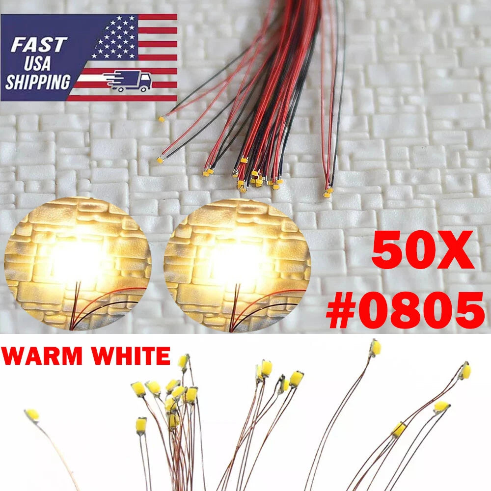 50X Pre Wired Warm White SMD LEDs Lighting Kit for Automotive Use