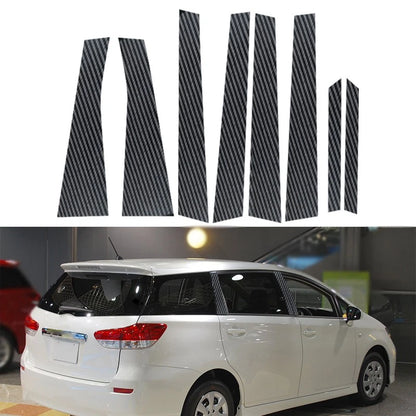 8pcs Carbon Fiber Exterior Pillar Post Stickers for Toyota Wish (2009–2017)