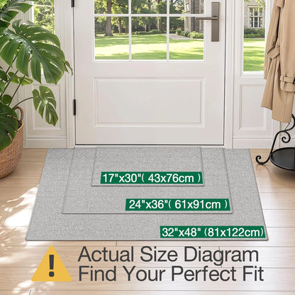 17"x30" Non Slip Indoor Door Mat for Entrance - Grey