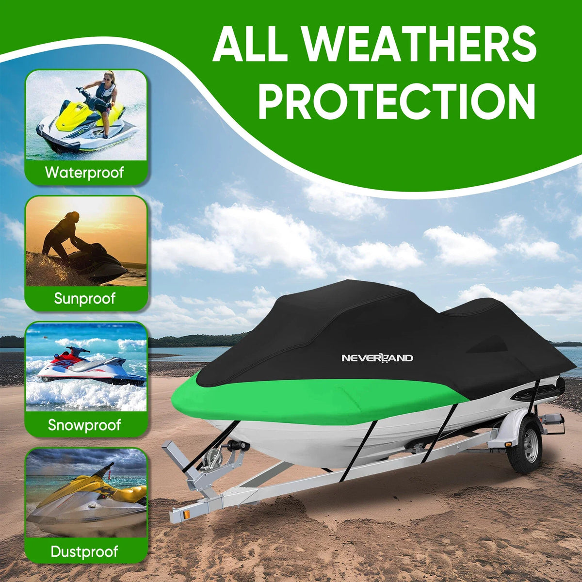 Watercraft Jet Ski Cover 135" Waterproof UV Dust Rain Snow Protector