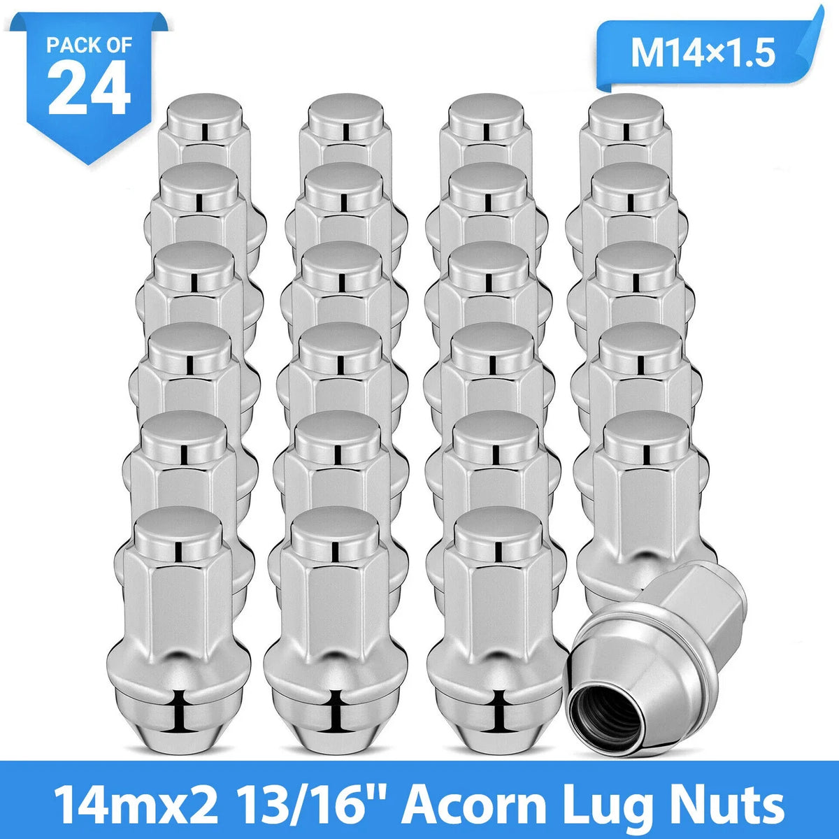 Chrome 14x2 Lug Nuts for Ford F-150 (2003–2014)