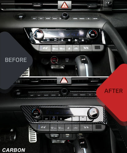 Carbon Fiber ABS Air Conditioner Button Cover Trim for Hyundai Elantra N (2021–2023)