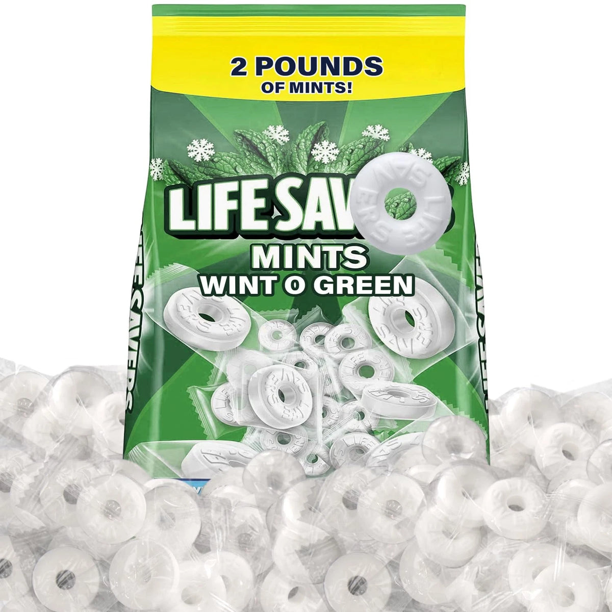 2lb Pack of Wint O Green Hard Candy Mints for Sharing and Gifting