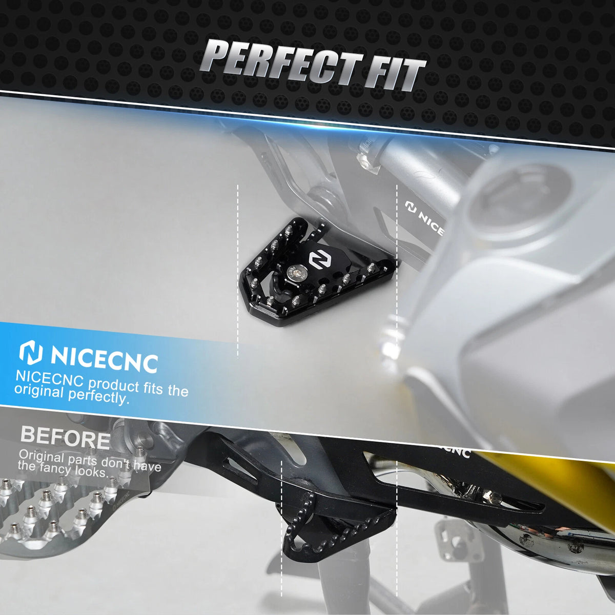 Rear Foot Brake Lever Pedal Extension Peg Pad for BMW R1250GS (2019–2023)