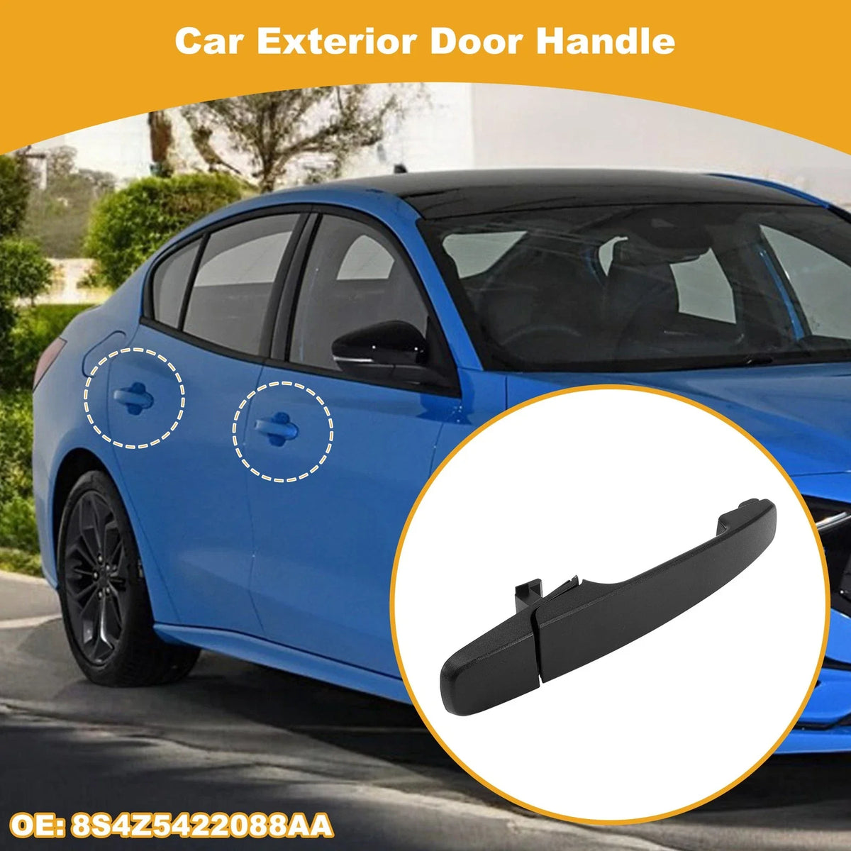 Rear Door Handle No. 8S4Z5422088AA for Nissan Frontier (2001–2004) Black