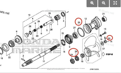 Lower Gearcase Seal Kit for Honda BF135A BF140A BF150A 91252-ZY3-003 91351-ZY3-003