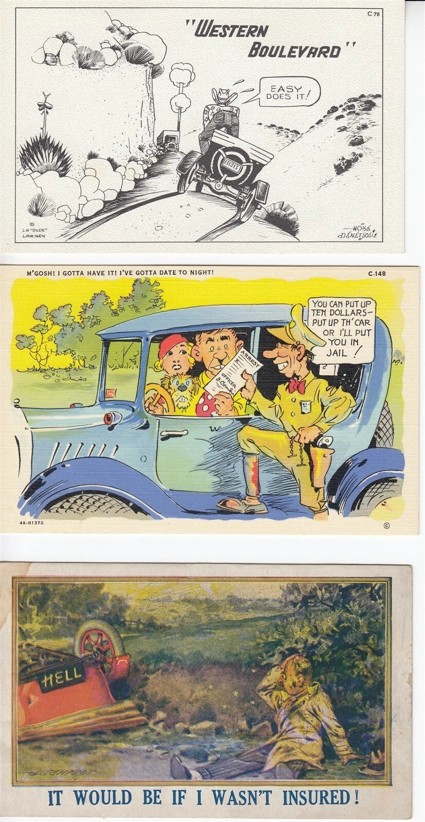 Vintage Automobile Post Card Lot 008