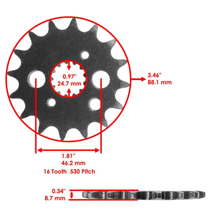 Red Drive Chain and Sprocket Kit for Kawasaki Vulcan 800 VN800A (1995–1996) EG4624CH182XO