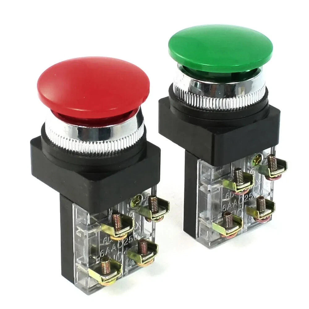 2X Momentary Green Mushroom Head Push Button Switch for Universal Use