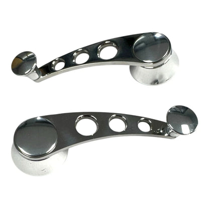 Window Crank Set Polished Stainless Steel 1/2 x 7/16 Spline for Pair