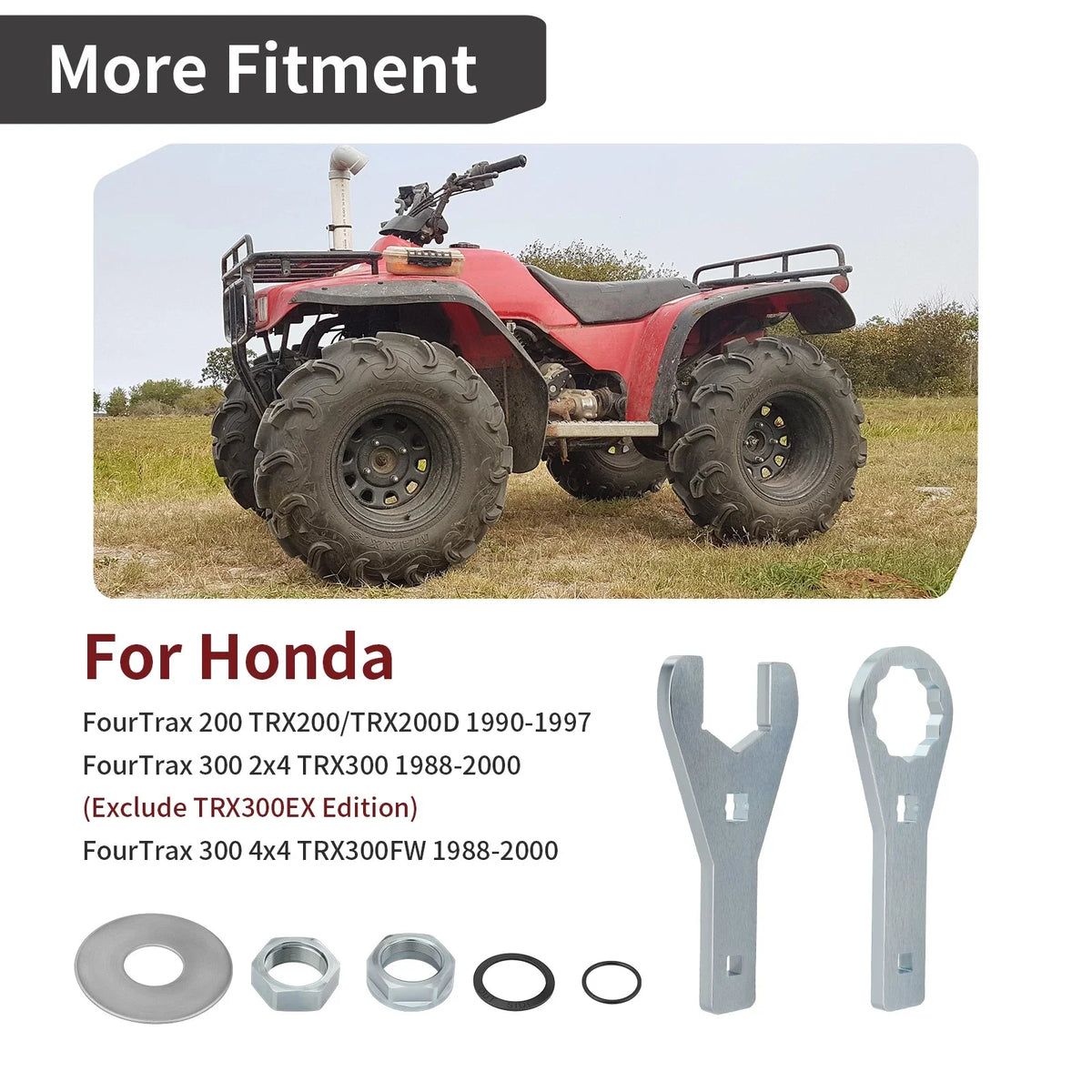 41mm Rear Axle Nut Wrench Tool Washer Seal for Honda FourTrax 300 (1988–2000)