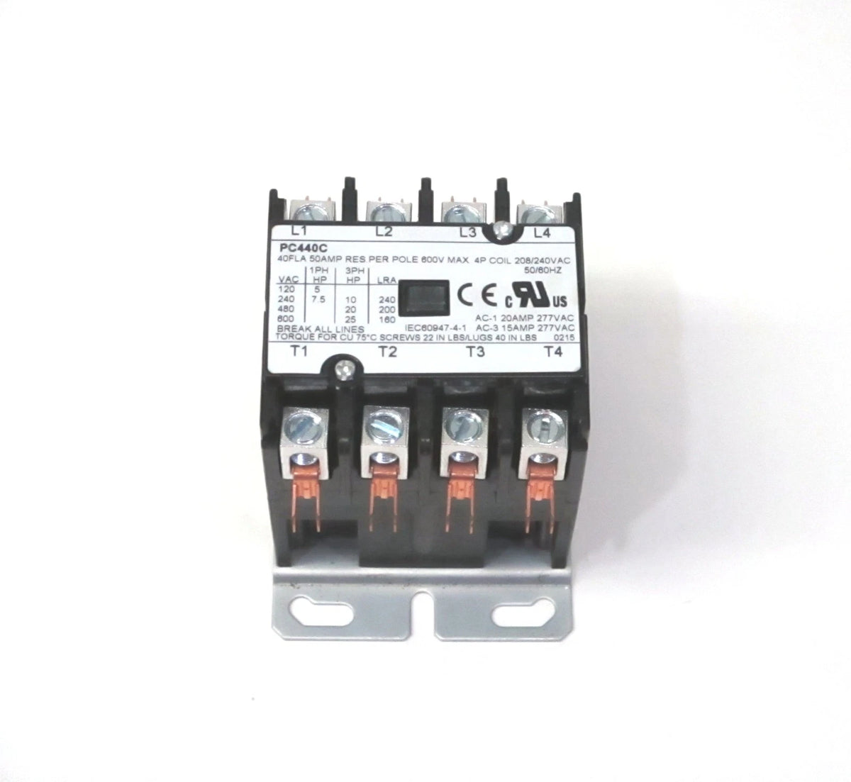 4 Pole Contactor 40 Amps 240 Volts for Air Conditioner (PC440C)