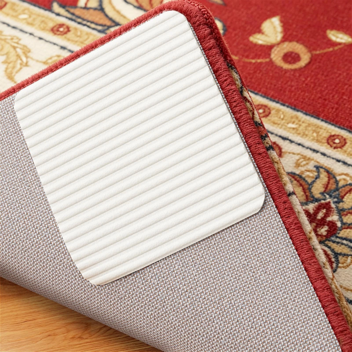 4X Rug Pad Gripper for Hardwood Floors (No Slip, White)