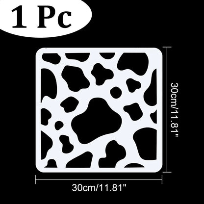 Reusable Cow Spots Stencil for DIY Projects (11.8x11.8")