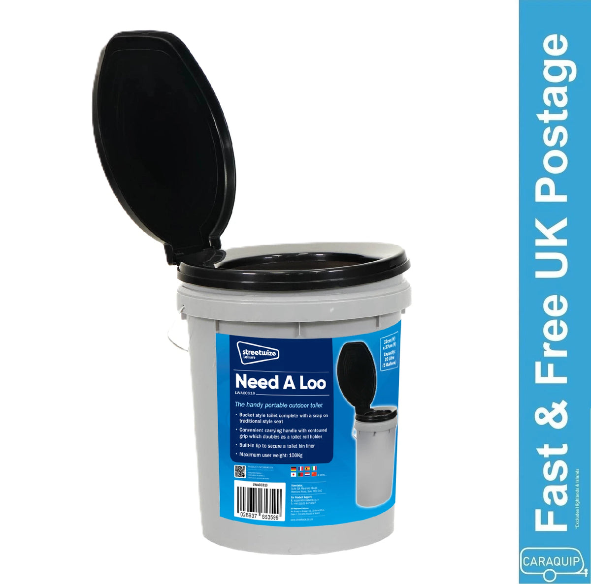 Portable Camping Toilet for Outdoor Use (Compact Festival Bucket Potty)