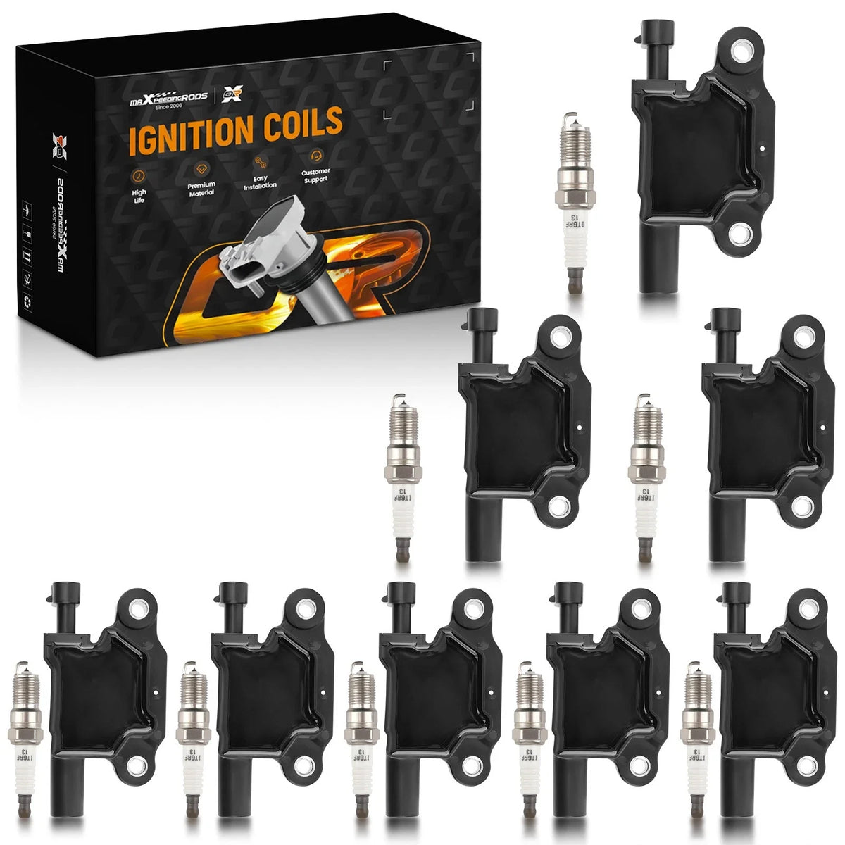Ignition Coil Set with Plugs for GMC Envoy Chevrolet Trailblazer EXT (2002–2009)