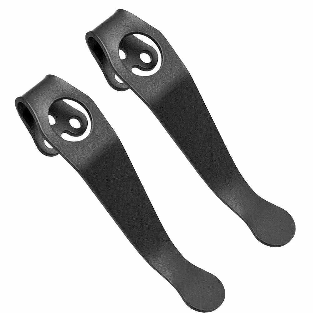 2PC Titanium Deep Carry Pocket Clip for Spyderco Para 2, 3, Yojimbo 2