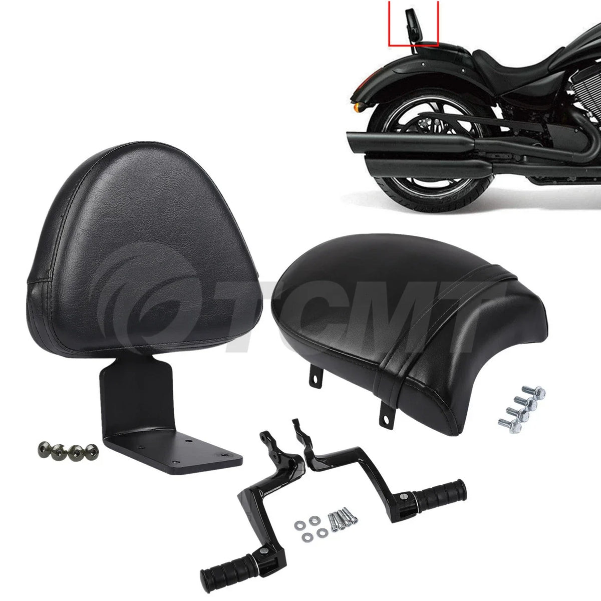 Sissy Bar Backrest & Foot Pegs for Victory Gunner Vegas (2014–2017)