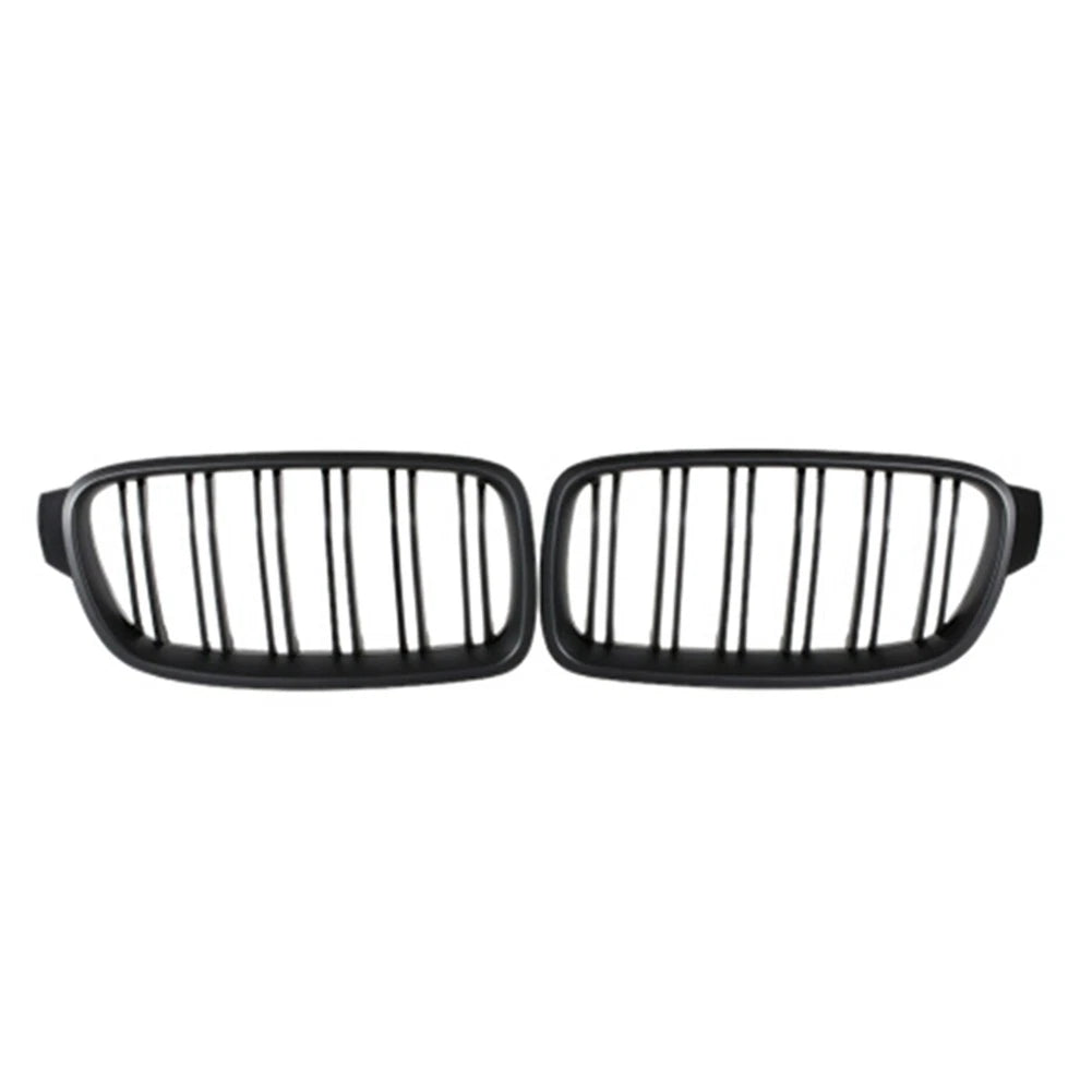 2X Matte Black Front Kidney Grille for BMW 3-Series F30 F31 F35 (2012–2014) 2045YF084