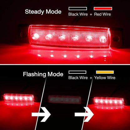 50 Pcs 3.8 Inch Red LED Side Marker Lights for Truck Trailer RV ATV