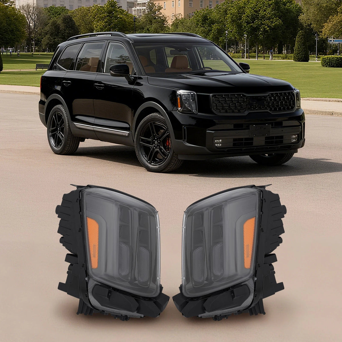 Full LED Headlight Pair for Kia Telluride (2023–2025) 92102-S9600, 92101-S9600