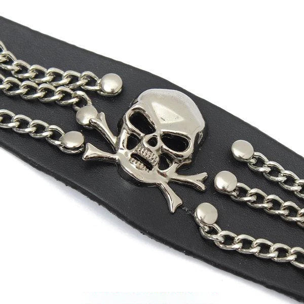 Gothic Skull Head Chain Bracelet for Unisex (2010–2023)