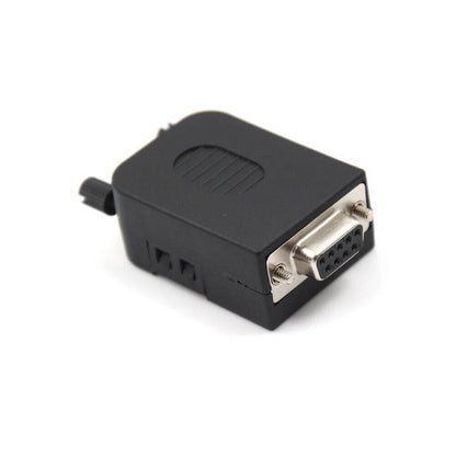 10Pcs D-SUB DB9 Female 9Pin Black Cover Connector