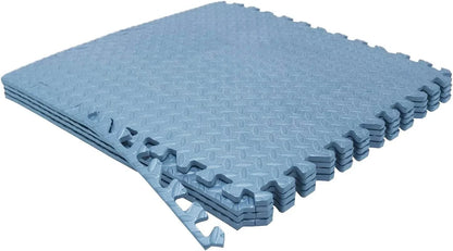 Set of 12 EVA Foam Interlocking Exercise Mats for Gym Floor Fitness Yoga