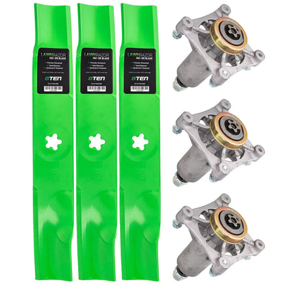 Spindle Mulching Blade Kit for AYP Husqvarna YTH 1848XPT 2348 (48 Inch Deck)