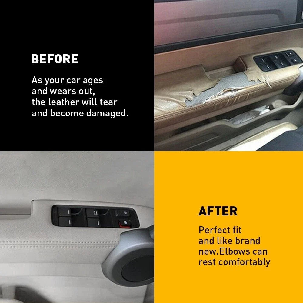 2X Leather Front Door Panels Armrest Cover for Honda CR-V (2007–2012) Gray