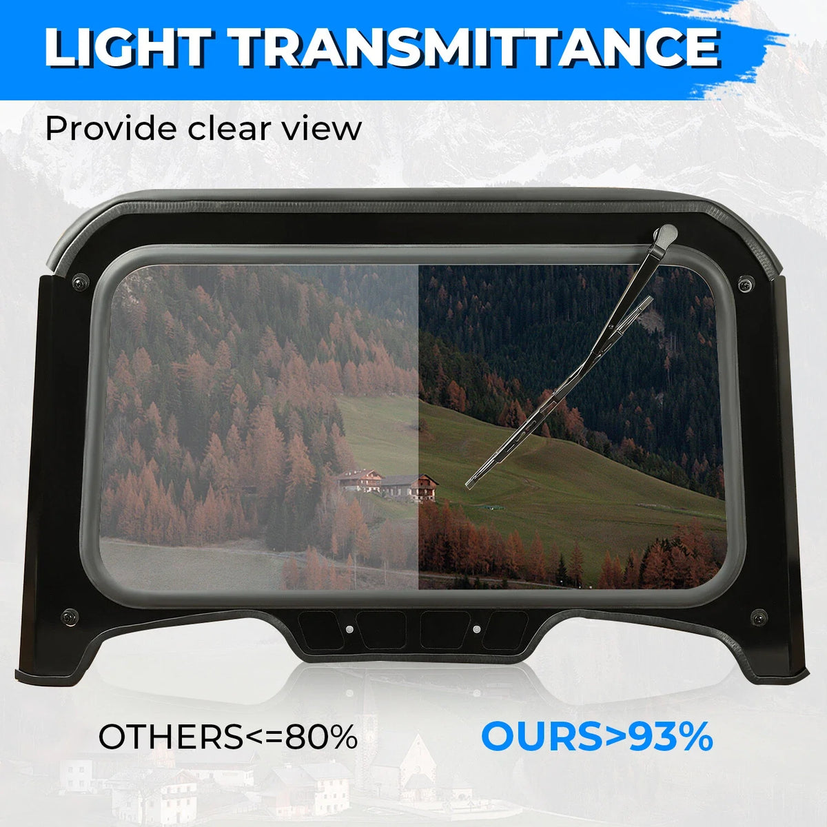 Glass Front Windshield for Polaris RZR XP/XP4 1000 (2019–2023)