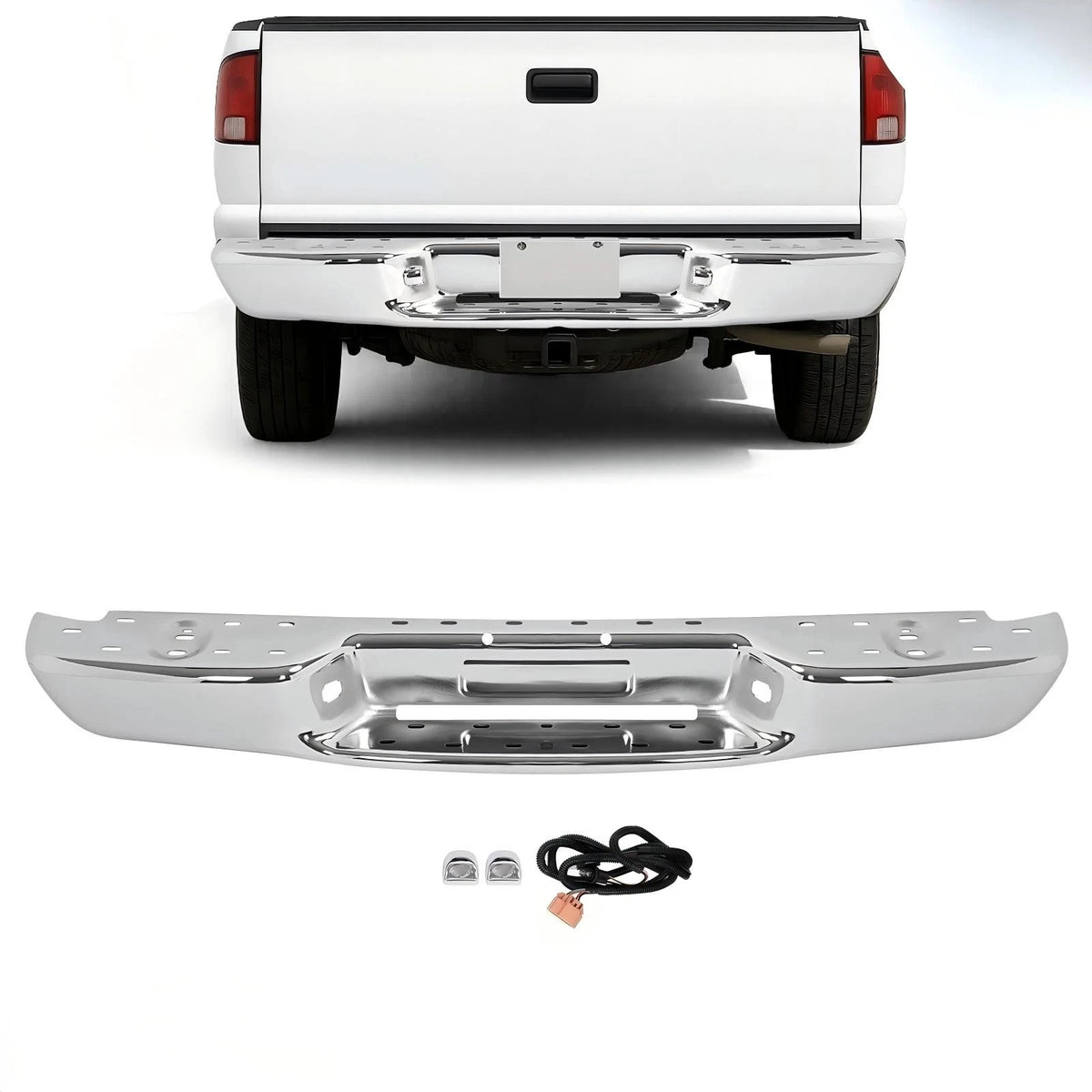 Chrome Rear Step Bumper Face Bar for Chevy S10 Sonoma (1998–2004) #15007517