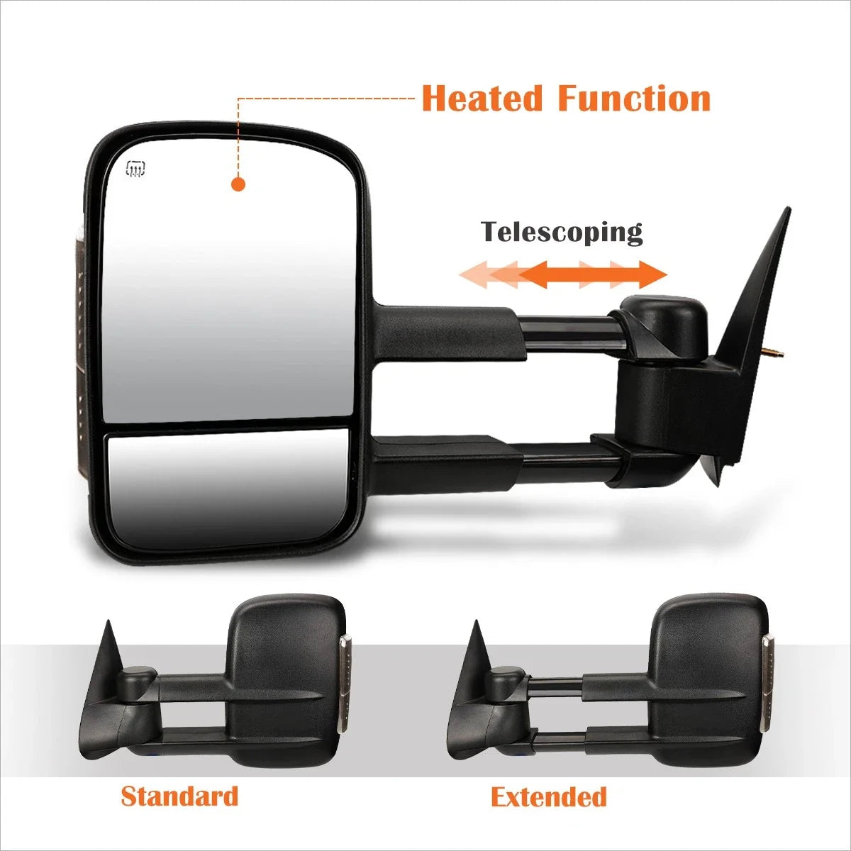 Power Heated Towing Mirror for Silverado/Sierra (1999–2002) - Smoked LED