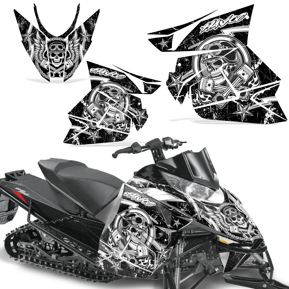 Sled Graphics Stickers Decals for Arctic Cat ProCross SnoPro (2012–2016) AC-SNOPRO-12-16-HAVOC-WHT