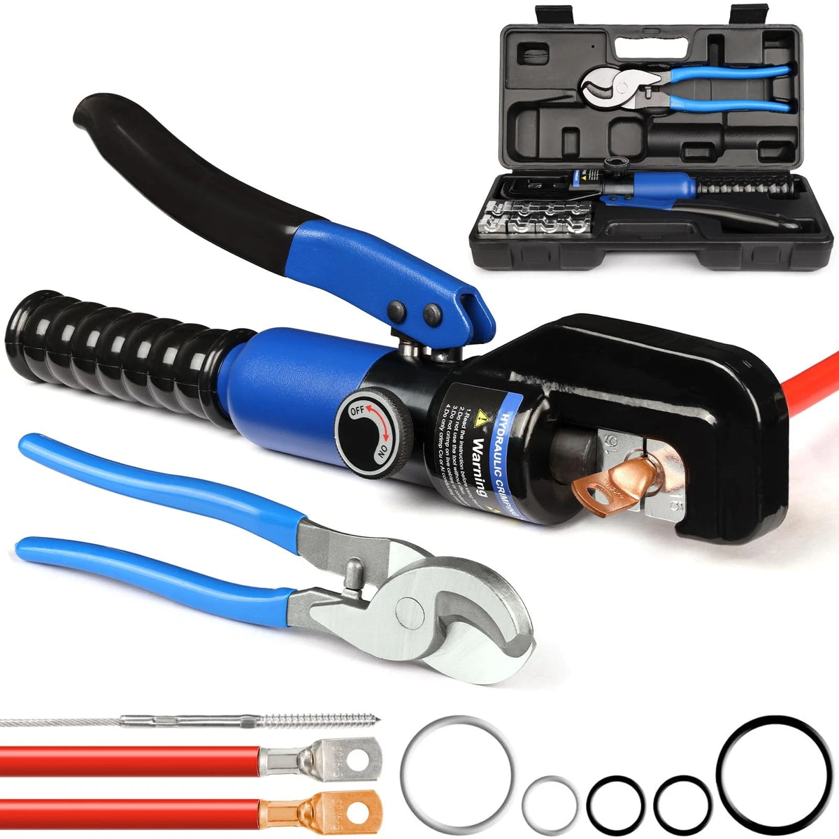 10 Ton Hydraulic Crimping Tool with 9 Hex-Dies for Automotive Use