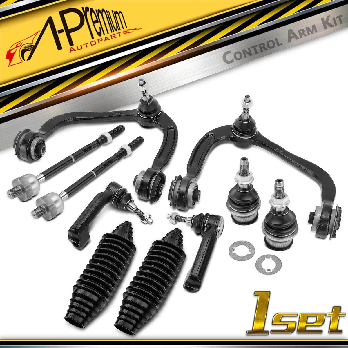 10x Front Control Arm Ball Joint Tie Rod for Lincoln Ford Expedition (K80306, K80308, K500008, ES800515, ES800514, EV800457)
