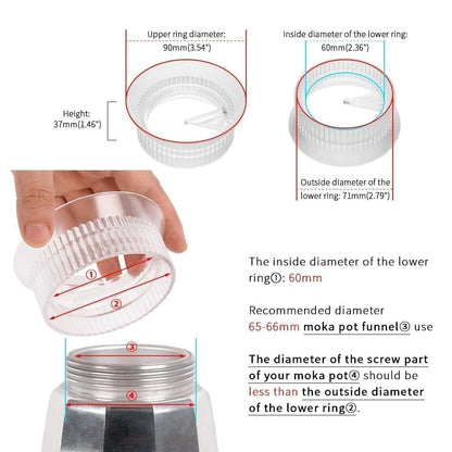 Moka Pot Dosing Funnel for Stovetop Espresso Coffee Maker