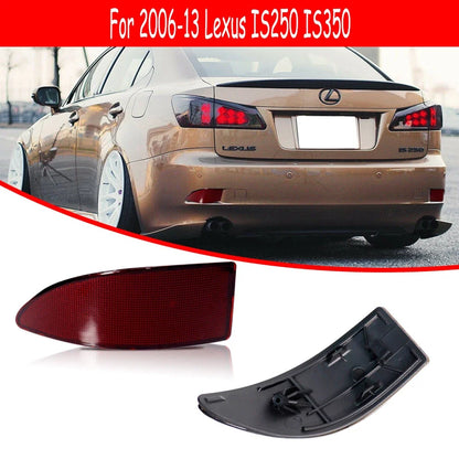 Set of 2 Rear Bumper Reflector Lights for Lexus IS250 IS350 (2006–2013)