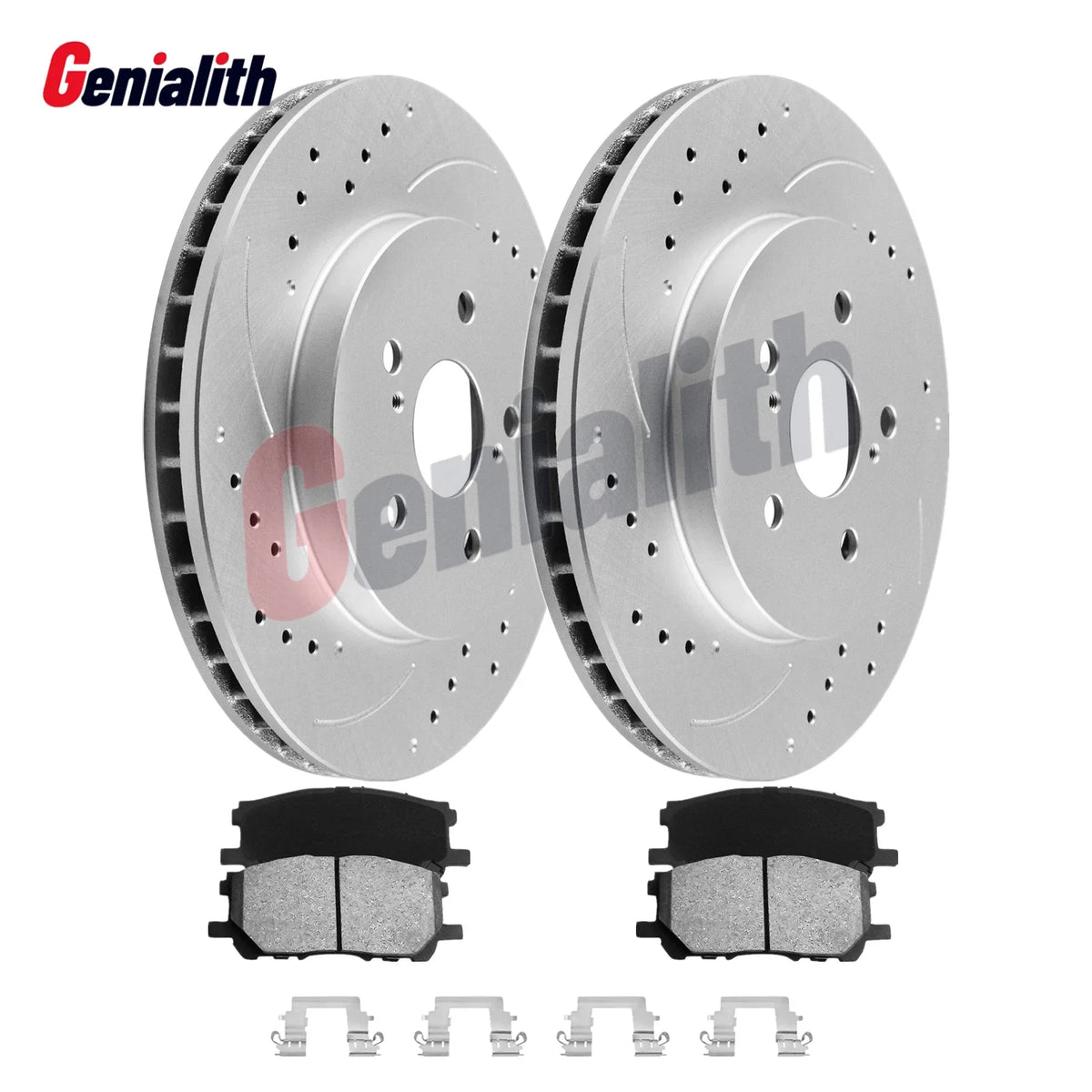 Front Drilled Slotted Rotors & Ceramic Pads for Lexus RX400h RX330 RX350 (2004–2008)