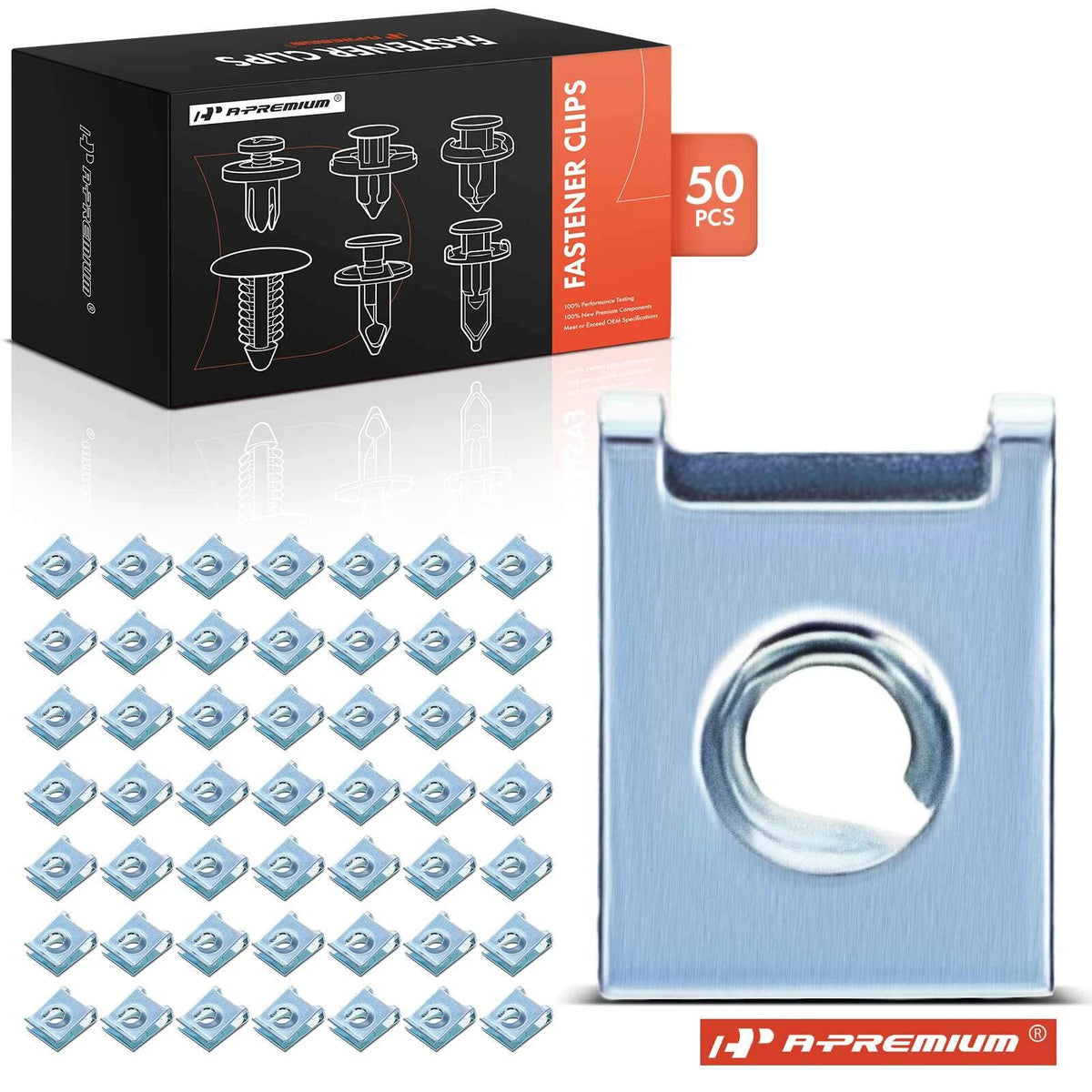 Set of 50 M5 Metal Bumper Wheel Apron U-Nut Retainers for Honda (90331S3Y003)