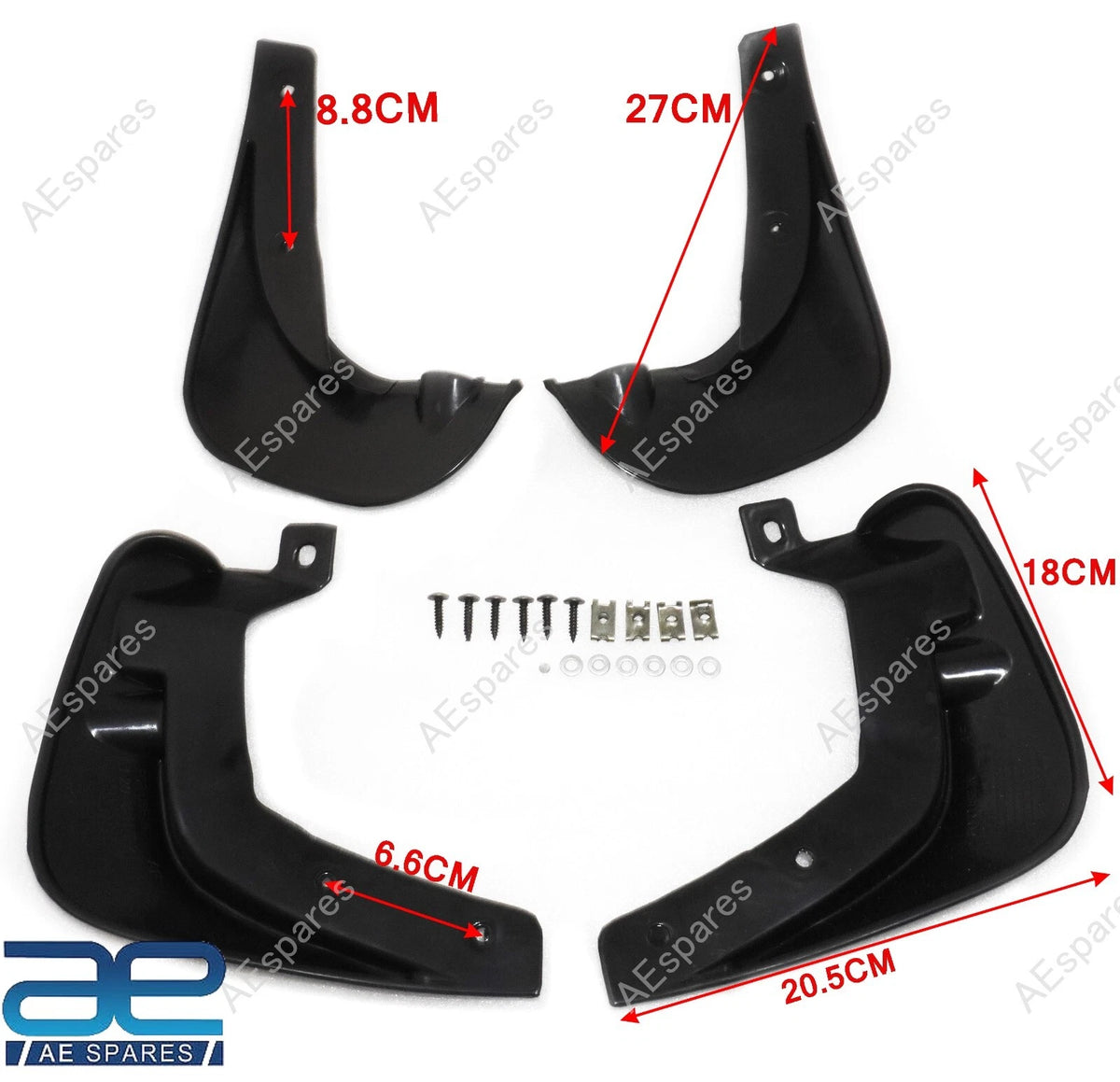 Mud Flap Set of 4 for Hyundai I20 (Old Model Type 1)