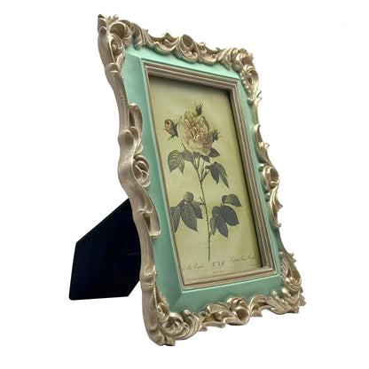 4x6 Vintage Picture Frame for Table Top (Antique Ornate Green)