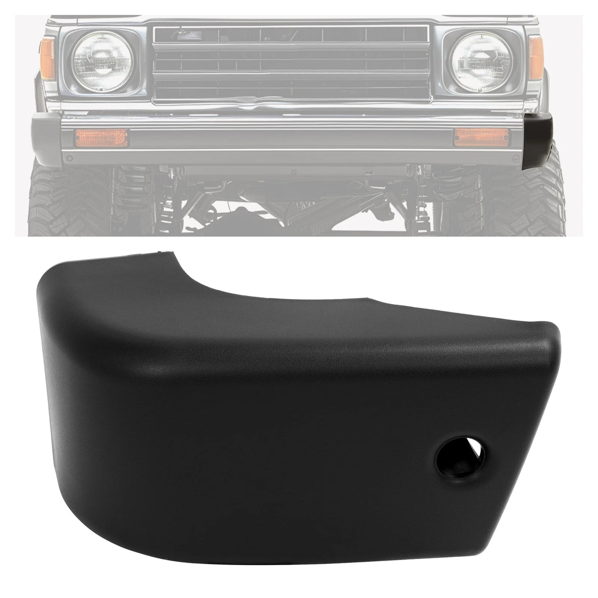 Left Front Bumper End Cap for Toyota 4Runner Pickup 1984–1989 (CON-A000000601, 52103-89106)