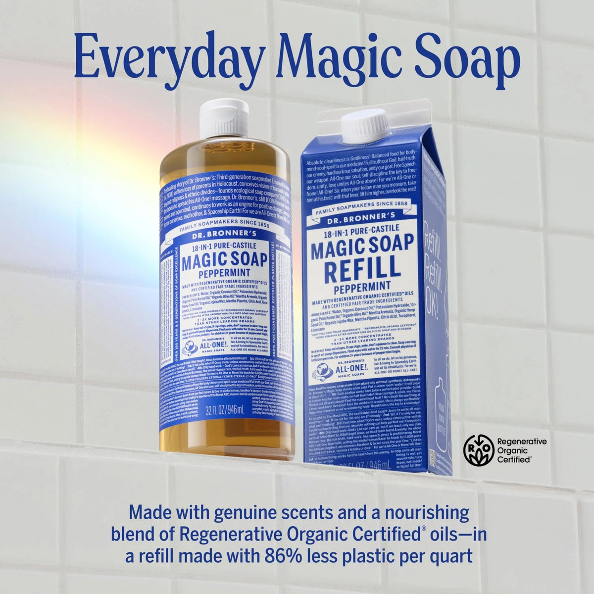 2X Pure-Castile Liquid Magic Soap 32 Fl Oz Bottles