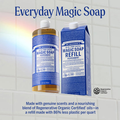 2X Pure-Castile Liquid Magic Soap 32 Fl Oz Bottles