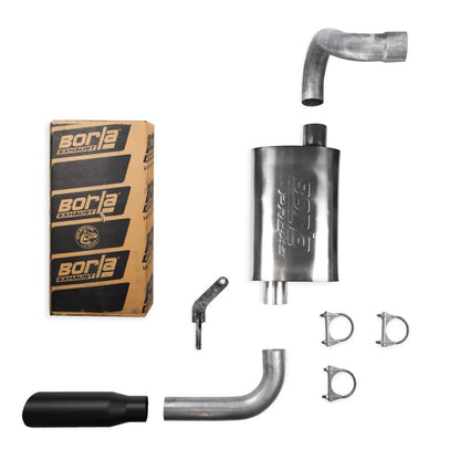 2.5" Single Exhaust Kit for Jeep Wrangler (2018–2025) - Borla Pro Rolled Black Tip