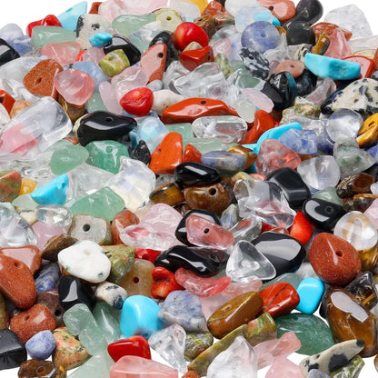 400pcs Multicolor Natural Chip Stone Beads 5-8mm