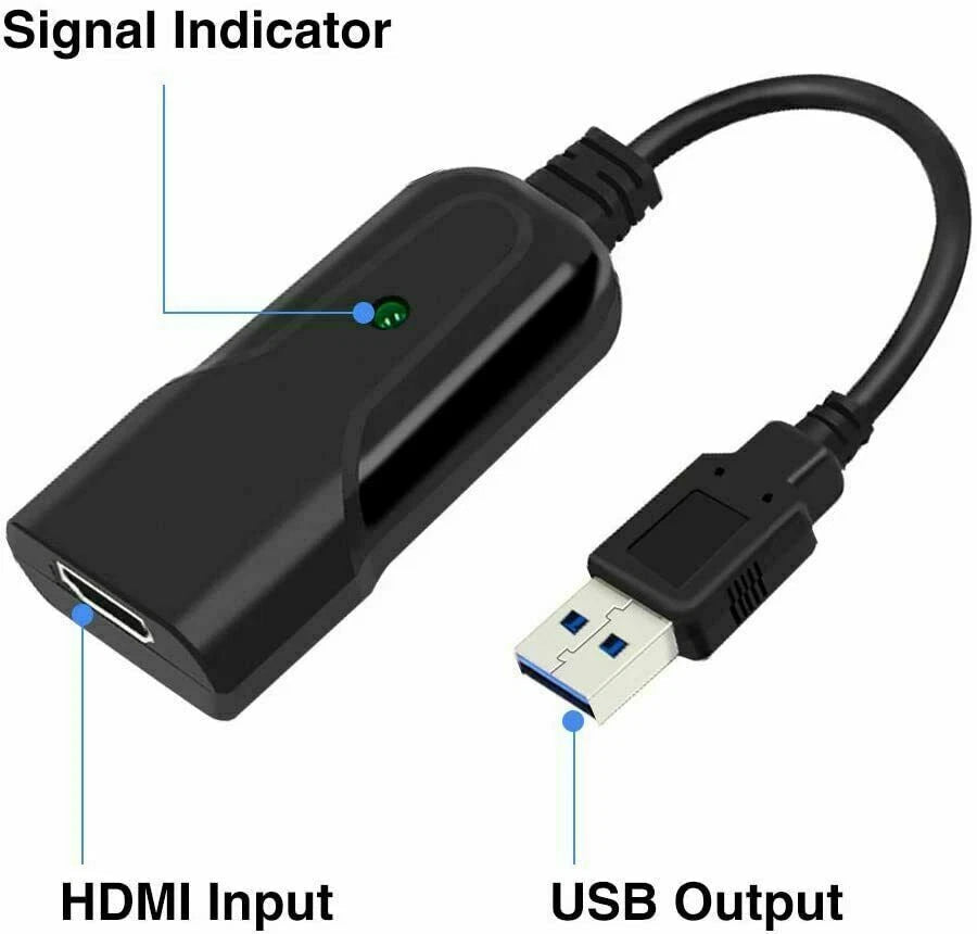 HDMI to USB 3.0 Video Capture Card for Live Streaming (4K 1080P 60fps)